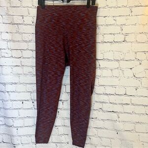 Outdoor Voices‎ Flow Plus Size 7/8 Leggings Dark Red Blue Space Dye Design XXL